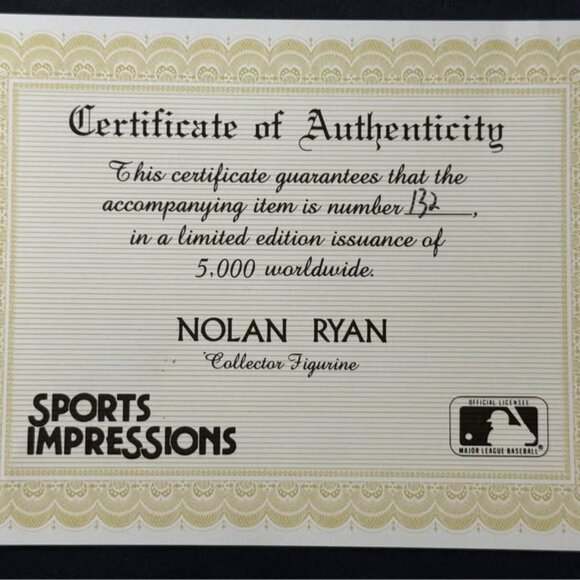 Nolan Ryan 5000 Strike outs Sports Impressions Limited Edition Figurine - Picture 3 of 4